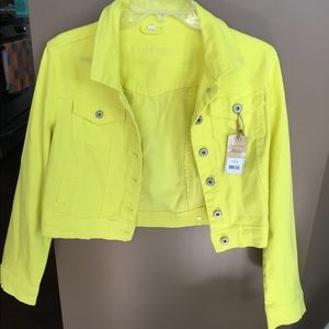 Red camel crop jacket